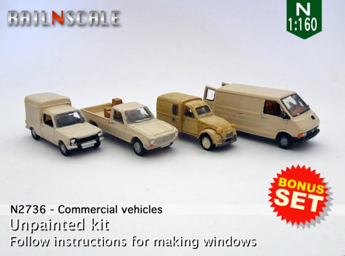BONUS SET Commercial vehicles (N 1:160) 3d printed 