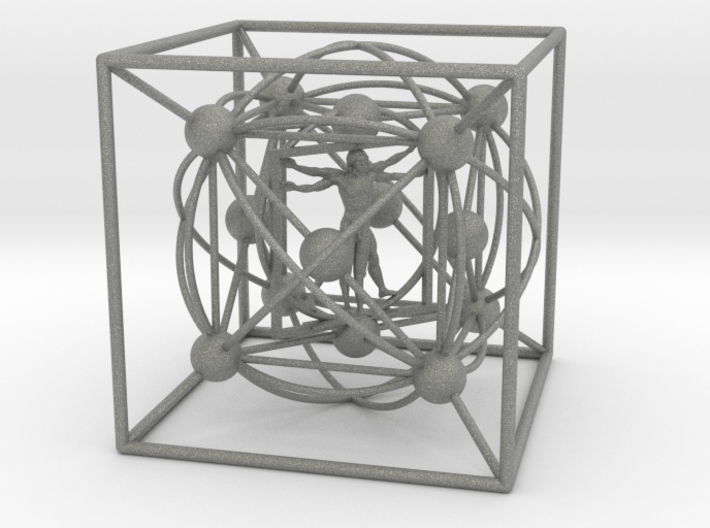 Tesseract,Merkaba,Sacred geometry & Vitruvian man 3d printed 