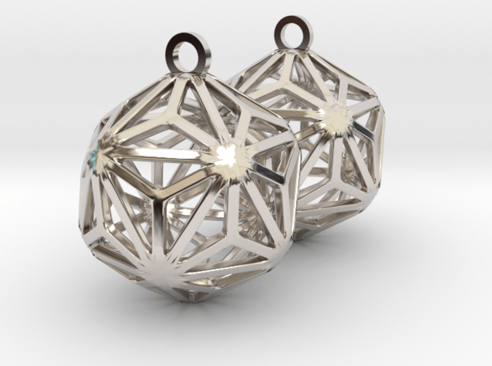 Triakis Icosahedron Earrings 3d printed 