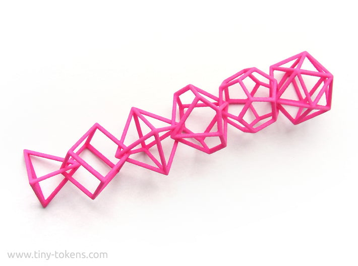 Polyhedral Dice Set Wireframe Pendant 3d printed 