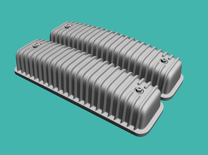 1/25 Ford Y-block Valve Covers, Ribbed 3d printed