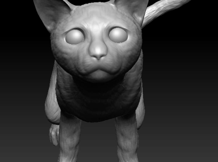 Cat 3d printed zbrush modeling