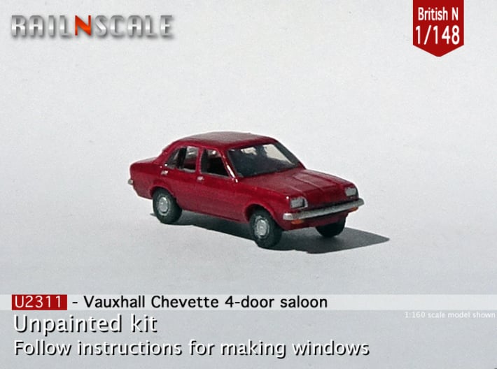 Vauxhall Chevette 4-door saloon (British N 1:148) 3d printed