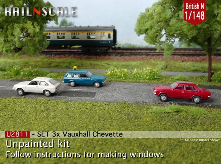 SET 3x Vauxhall Chevette (British N 1:148) 3d printed 