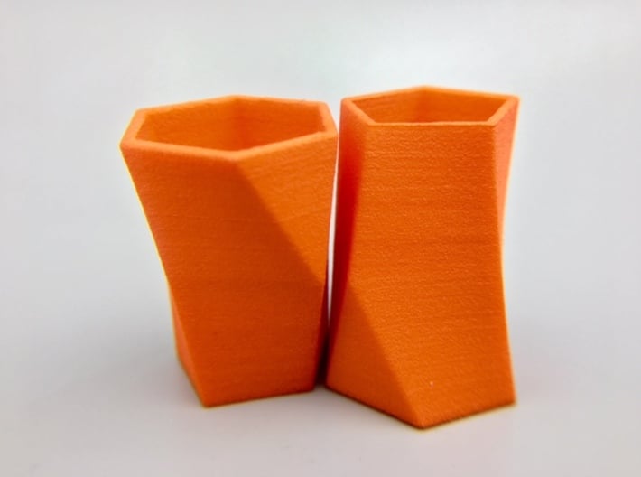 Pair of Packable Scutoids 3d printed Order "Small" for hollow models or "Large" for (same size) solid models