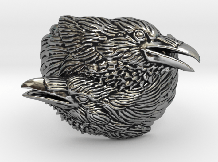 Two Ravens Ring 3d printed 
