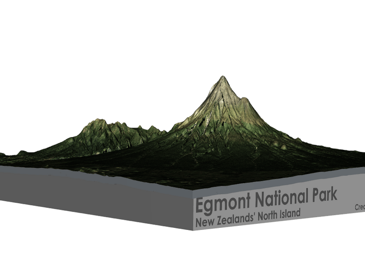 Egmont National Park Map 3d printed 
