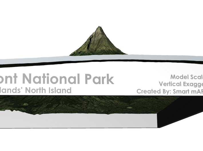 Egmont National Park Map 3d printed 