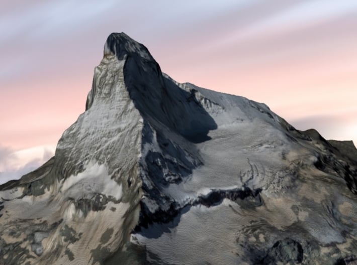 Matterhorn / Monte Cervino Map: 9&quot; (22.8 cm) 3d printed