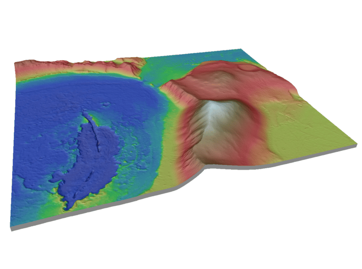 Mars Map: Lava Vent - Vivid 3d printed 