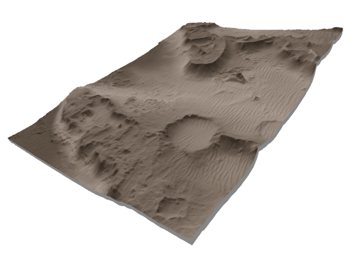 Mars Map: Martian Meanders - Sepia 3d printed