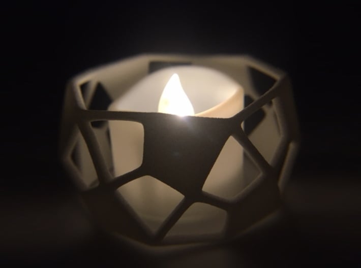 Deltoidal Hexecontahedron Tealight Ring 3d printed