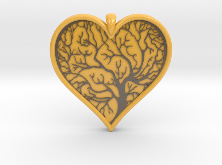 Tree of life Heart pendant 3d printed 
