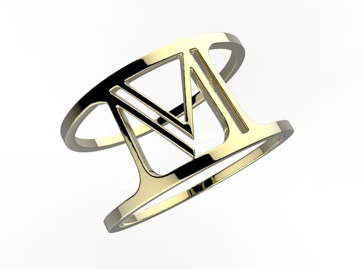 M Bridge Ring 3d printed 