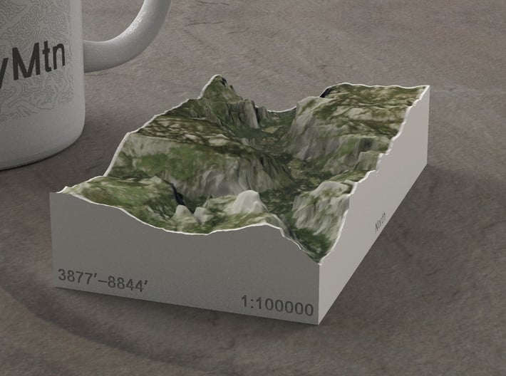 Yosemite Valley, CA, USA, 1:100000 Explorer 3d printed 