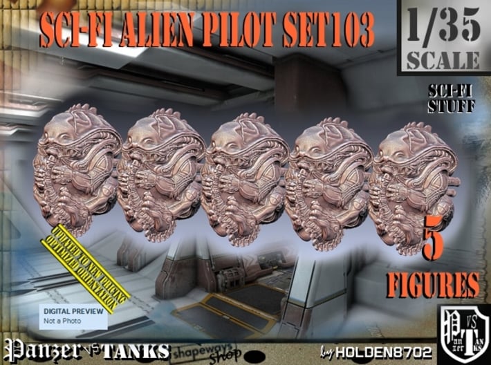 1/35 Sci-Fi Alien Pilots set103 3d printed