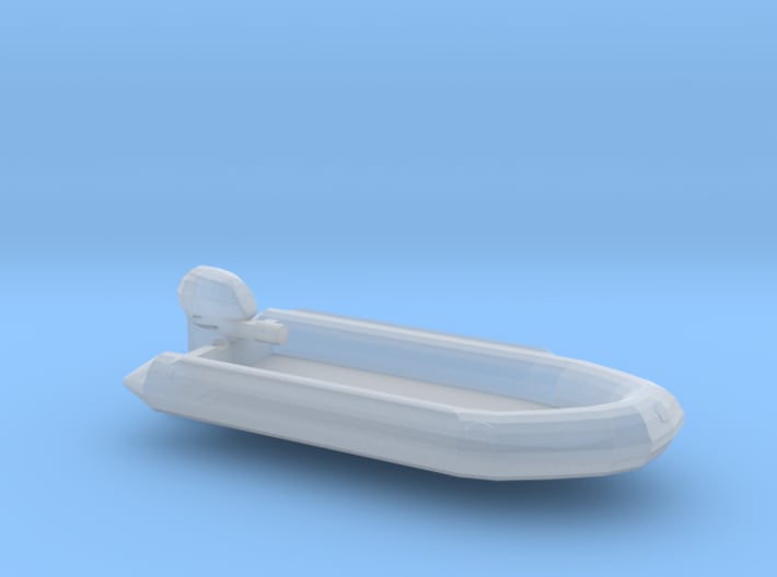 Classic RHIB, with outboard engine (1:200) 3d printed 