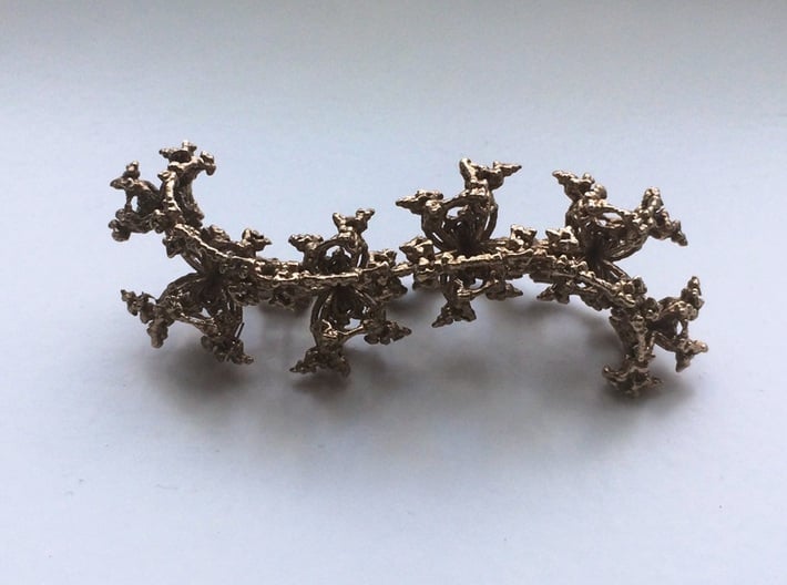 Kleinian Snake - small 3d printed Raw bronze