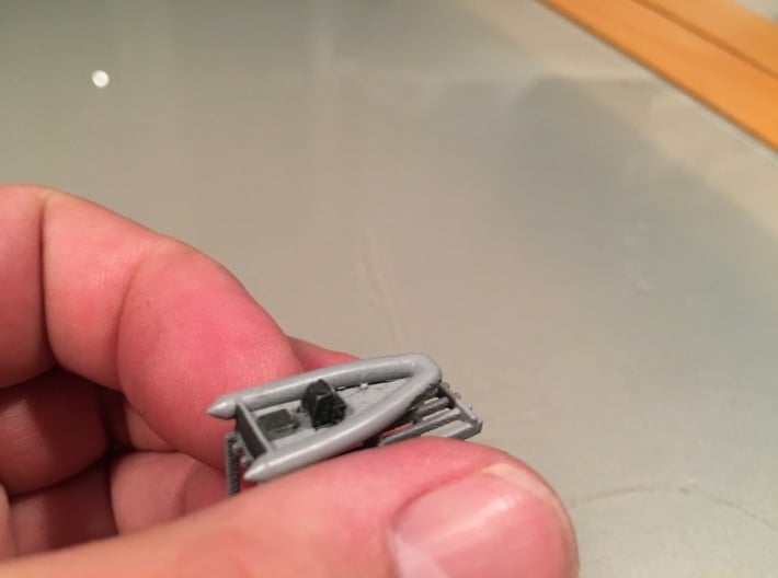 RHIB, no outboard engine (1:200) 3d printed painted