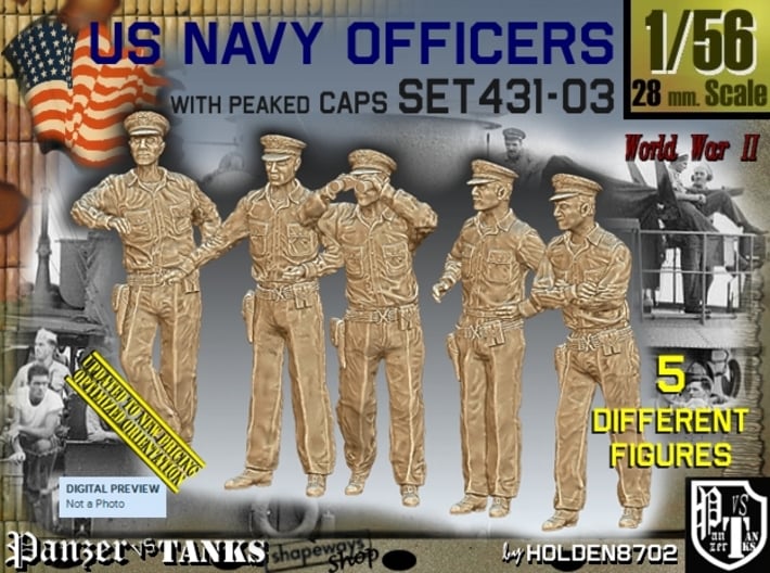 1/56 USN Officers Set431-03 3d printed 
