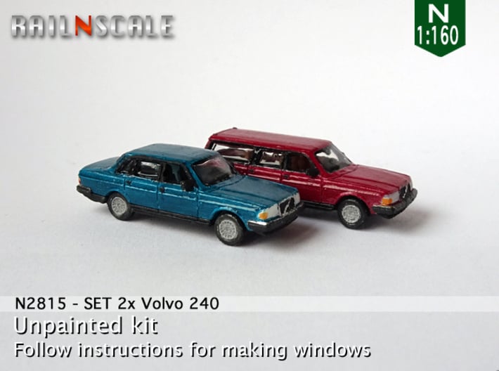 SET 2x Volvo 240 (N 1:160) 3d printed