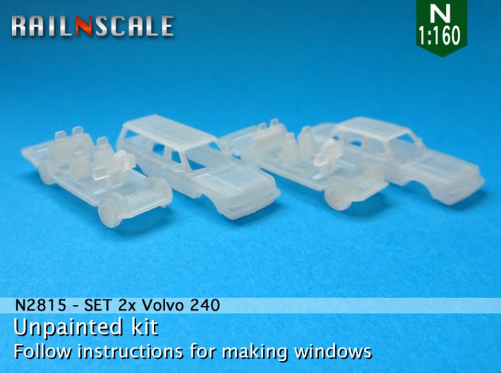 SET 2x Volvo 240 (N 1:160) 3d printed 