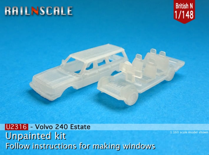 Volvo 240 Estate (British N 1:148) 3d printed 