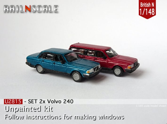 SET 2x Volvo 240 (British N 1:148) 3d printed
