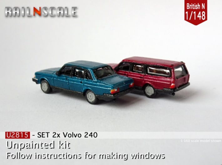 SET 2x Volvo 240 (British N 1:148) 3d printed 