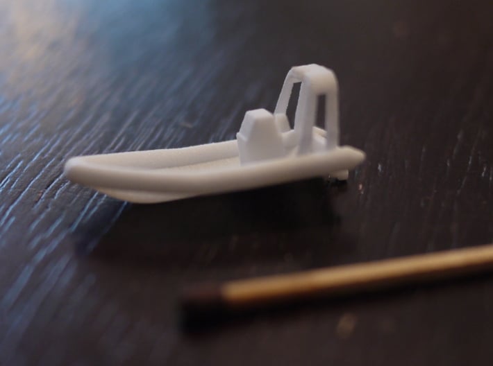 RHIB with engine (1:200) 3d printed RHIB in detail view