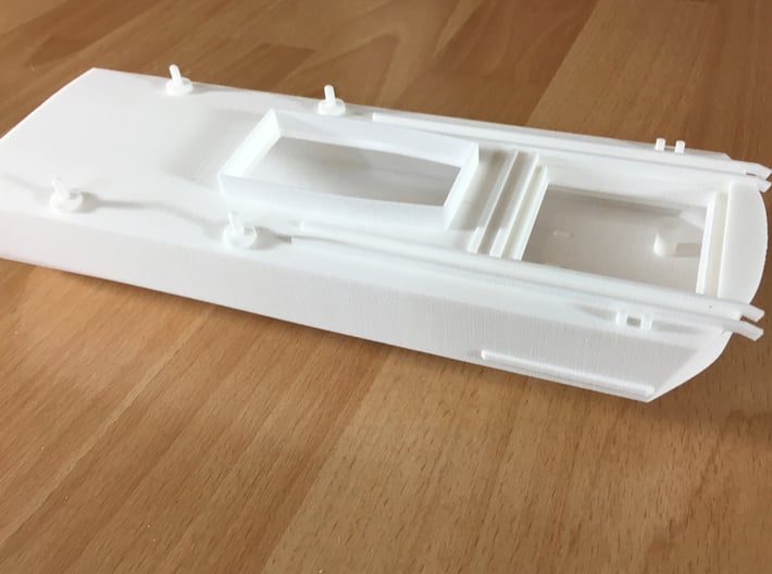 Thetis / Najade, Hull 3 of 3 (RC, 1:100) 3d printed aft section of the Najade / Thetis in 1:100 scale