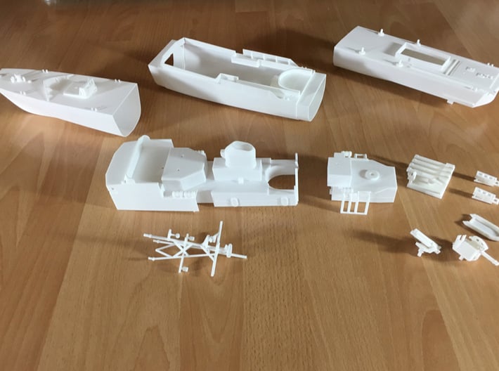 Thetis / Najade, Hull 3 of 3 (RC, 1:100) 3d printed all parts needed to complete the model