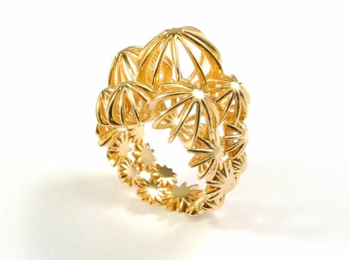 Sea ​​Urchin Ring 3d printed Ring Sea Urchin Gold