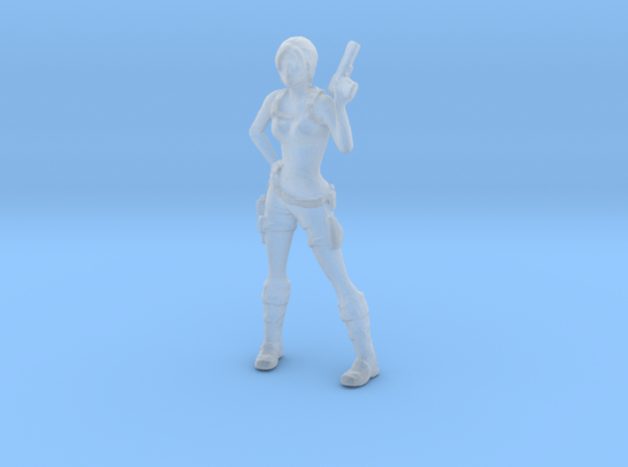 O Scale Lara with a gun 3d printed This is a render not a picture