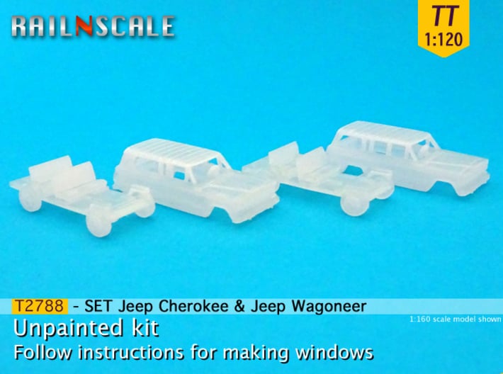 SET Jeep Cherokee & Jeep Wagoneer (TT 1:120) 3d printed 