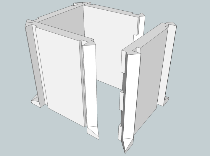 SciFi Pillar and Walls - Basic Pillar 3d printed