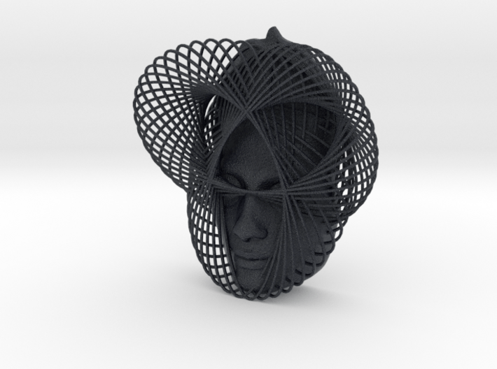 Wire Curve Art + Nefertiti (002a) 3d printed 