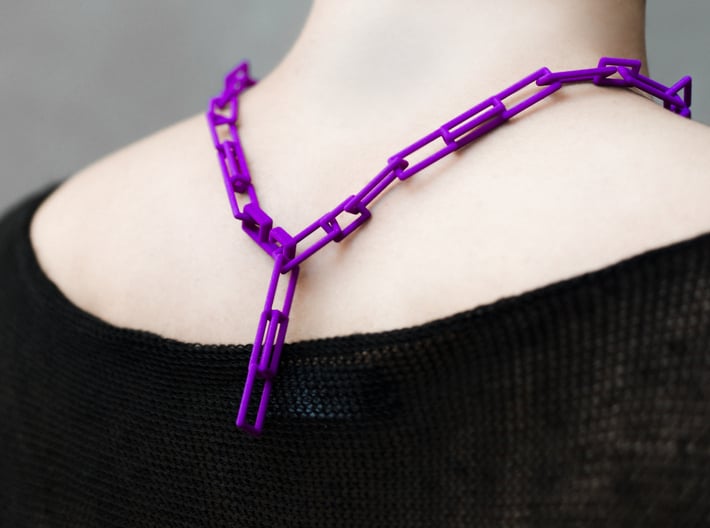 Geometric chain necklace 3d printed 