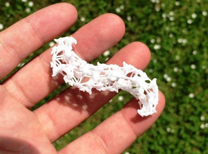 Kleinian Snake 2 - small 3d printed White Strong and Flexible