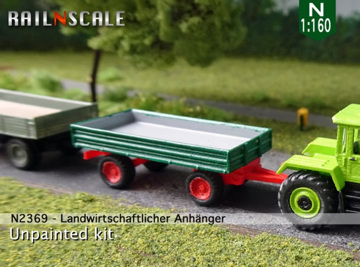 Agricultural trailer (N 1:160) 3d printed 