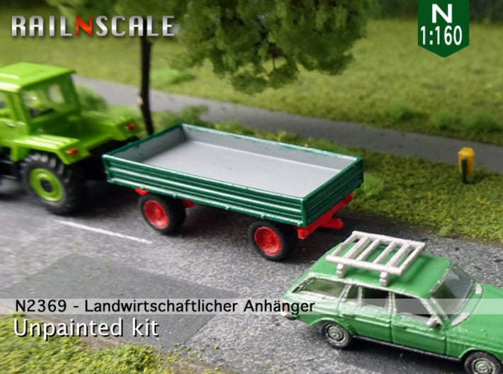 Agricultural trailer (N 1:160) 3d printed 