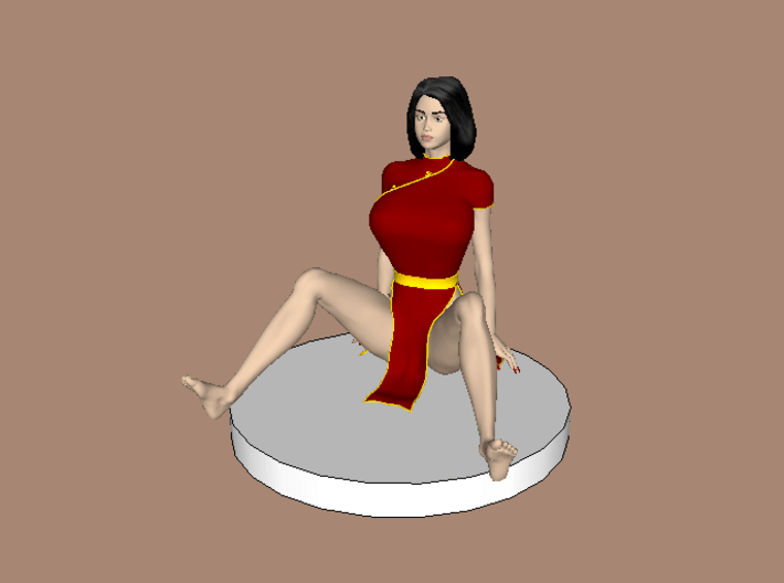 Chinese Girl Fell on Her Behind (28mm Scale) 3d printed Recommended Colors