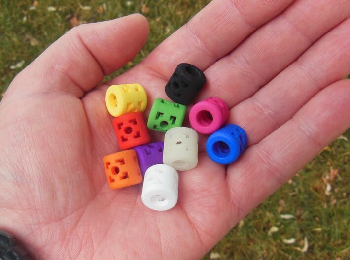 Bead for lanyards, zipper pulls, keychains, etc.   3d printed 