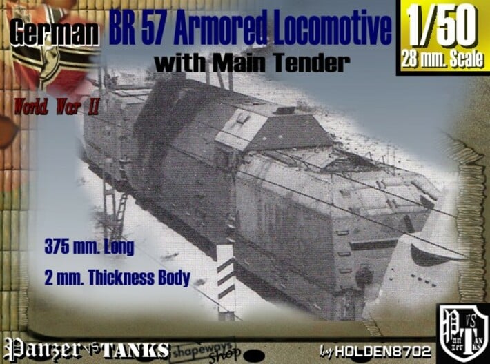1-50 BR 57 Armored Locomotive For BP-42 3d printed 