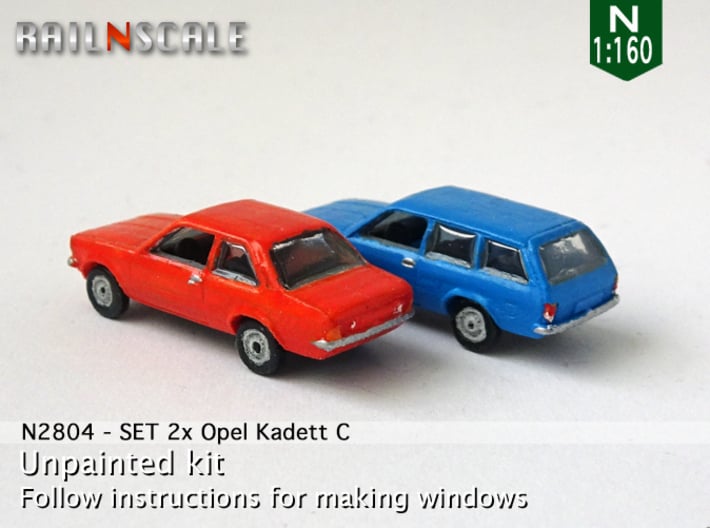 SET 2x Opel Kadett (N 1:160) 3d printed 