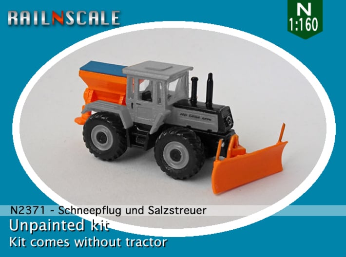 Schneepflug und Salzstreuer (N 1:160) 3d printed 
