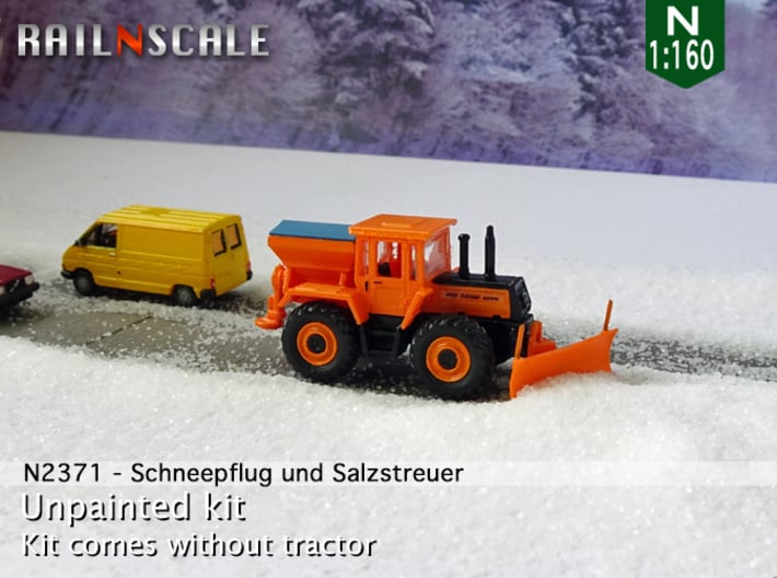 Schneepflug und Salzstreuer (N 1:160) 3d printed 