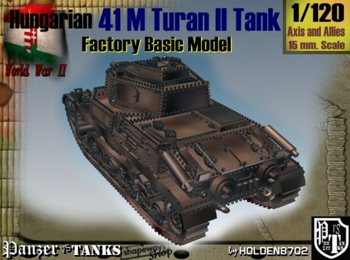  1/120 Hungarian 41M Turan II Basic 3d printed 