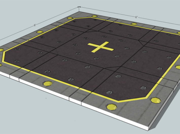 SciFi Tile X1 - Landing Pad 3d printed Final landing pad assembled using the tiles.