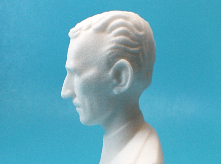 Nikola Tesla Bust Large 3d printed Macro Shot, Profile